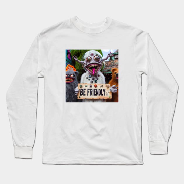 Be friendly Long Sleeve T-Shirt by Dead Galaxy